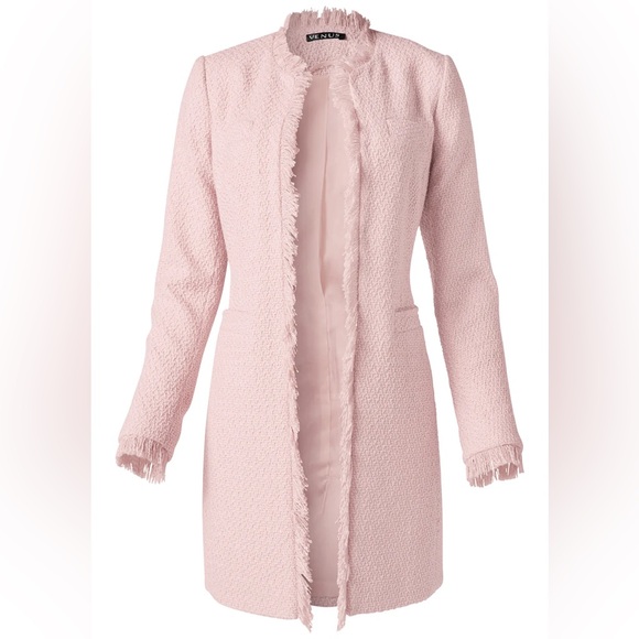 Pink Tweed Jacket Size 22 Gently Worn - Picture 1 of 6